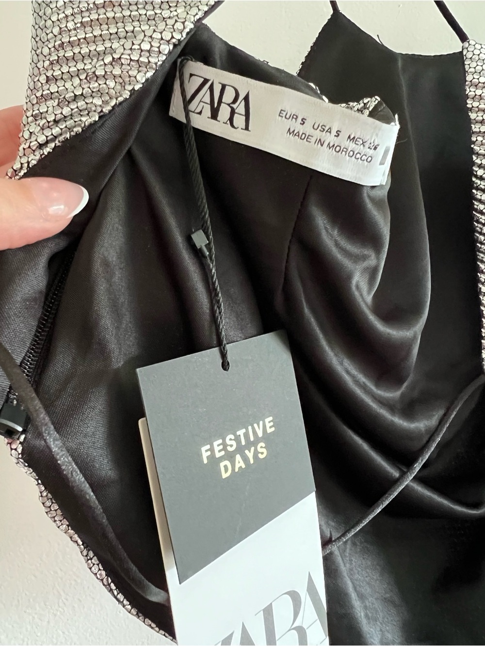 Zara Metallic Festive Days Cross Back Halter Top - Picture 4 of 4